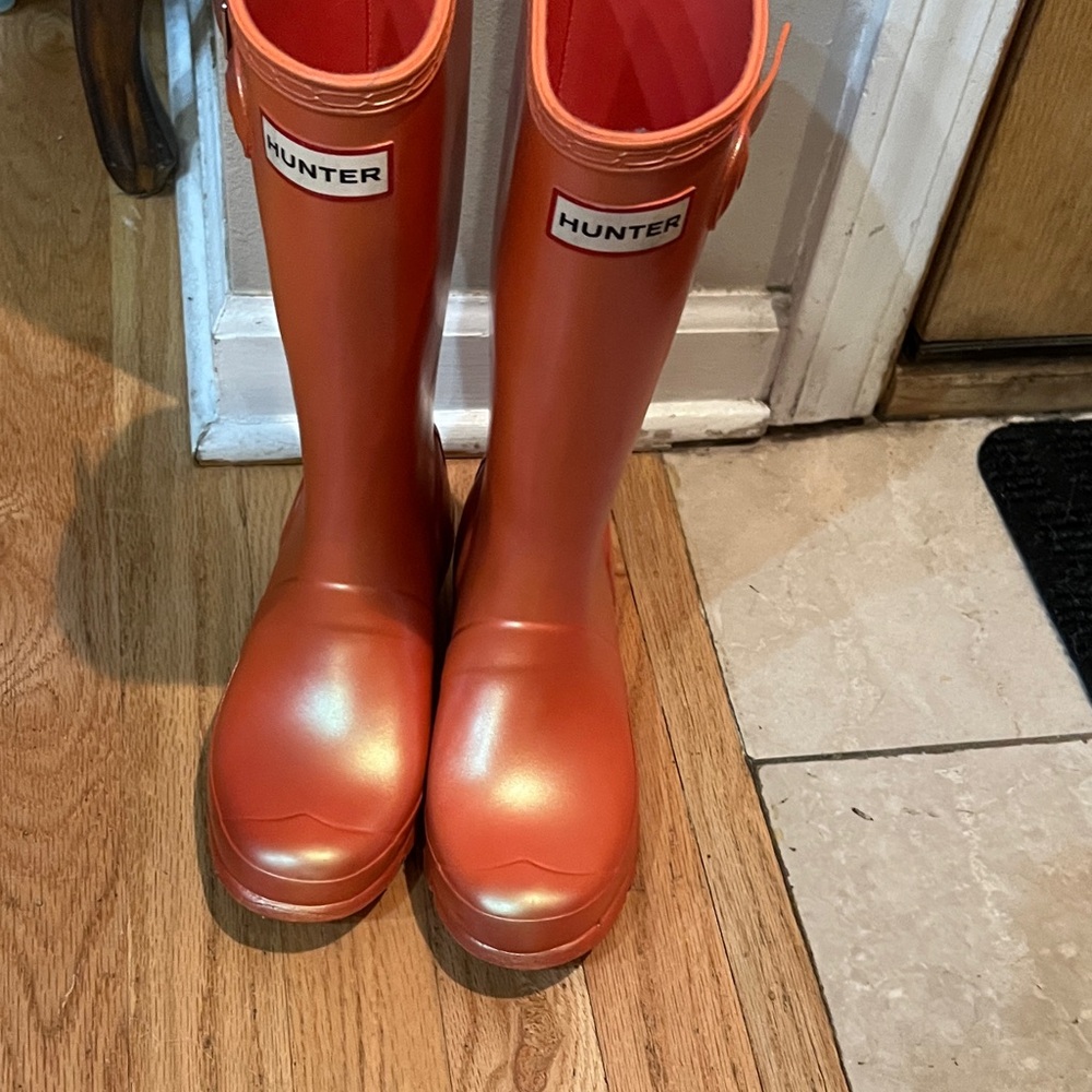 Hunter Bright Orange Waterproof Boots
